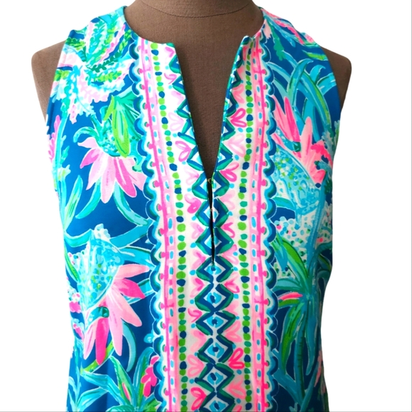Lilly Pulitzer Kelby Stretch Shift Dress Macaw Blue Sweet Escape NWOT Size 0 - Picture 12 of 16